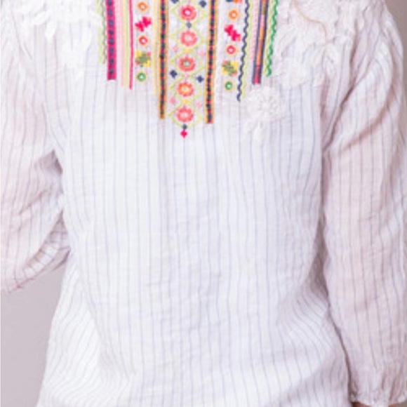 Johnny Was white embroidered blouse size S - Picture 2 of 10